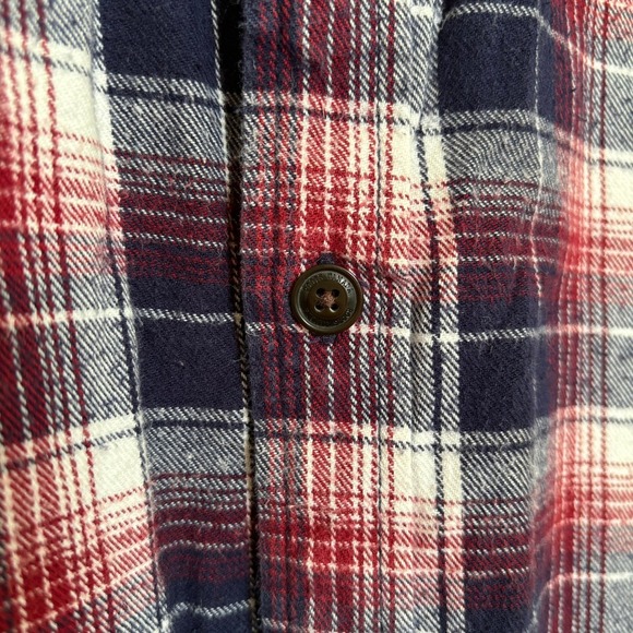 ROOTS Men's Size Large Flannel Button Down Blue Red Plaid Gorpcore Outdoors Warm - Picture 11 of 13